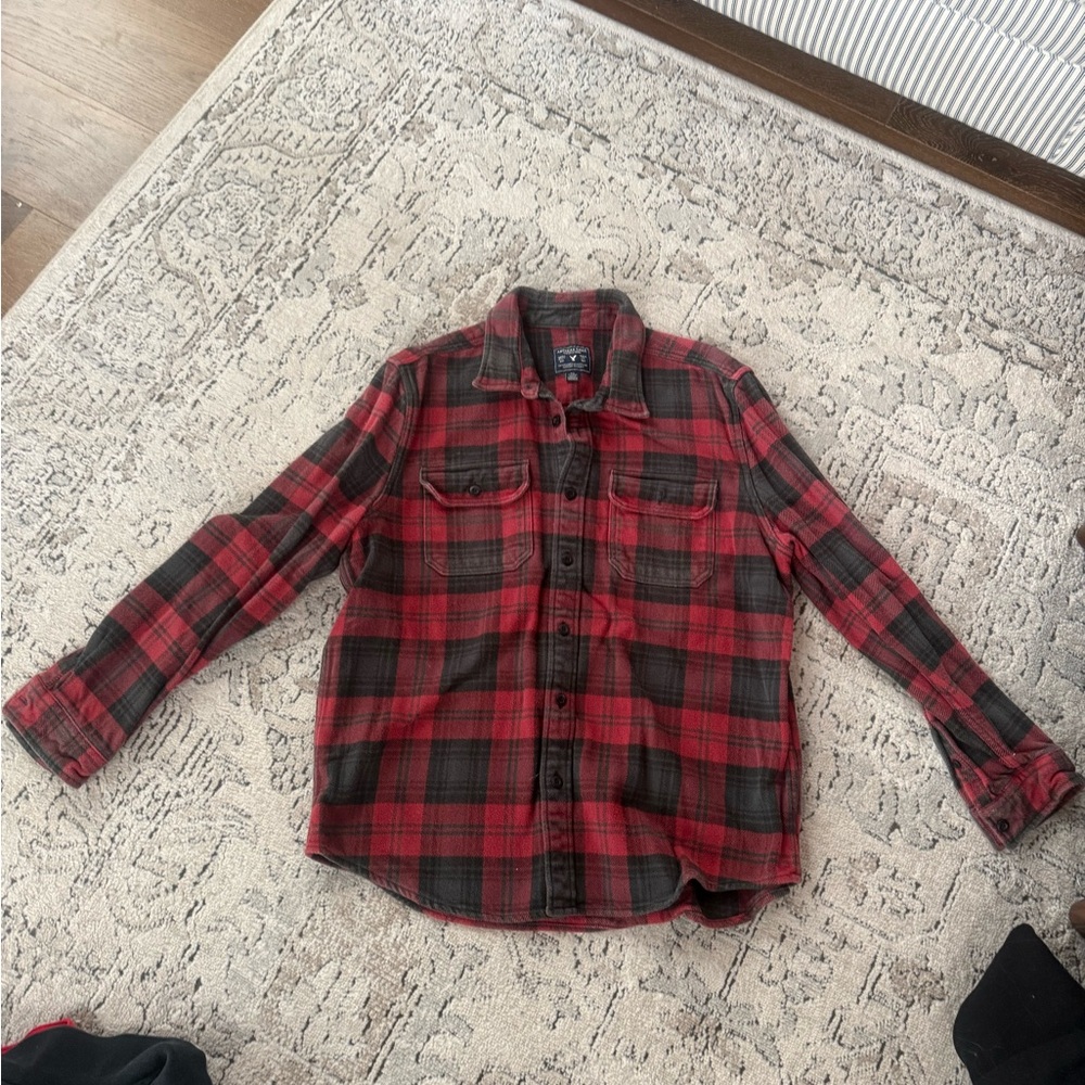 American Eagle Outfitters Red and Black Plaid Shirt